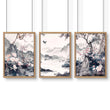 Decorating Bedroom Walls | Set of 3 Chinoiserie Wall art Prints