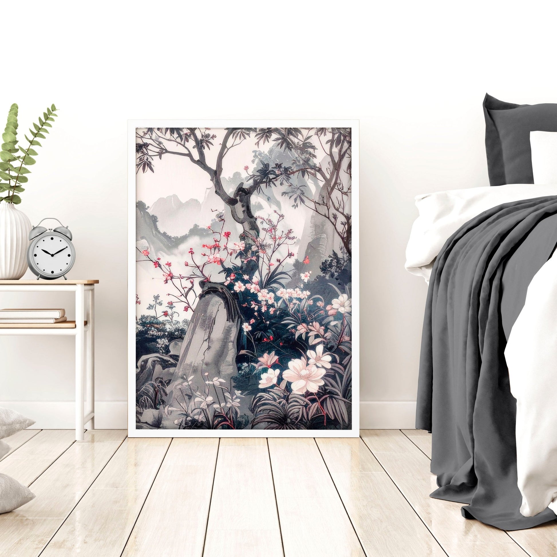 Decorating Bedroom Walls | Set of 3 Chinoiserie Wall art Prints