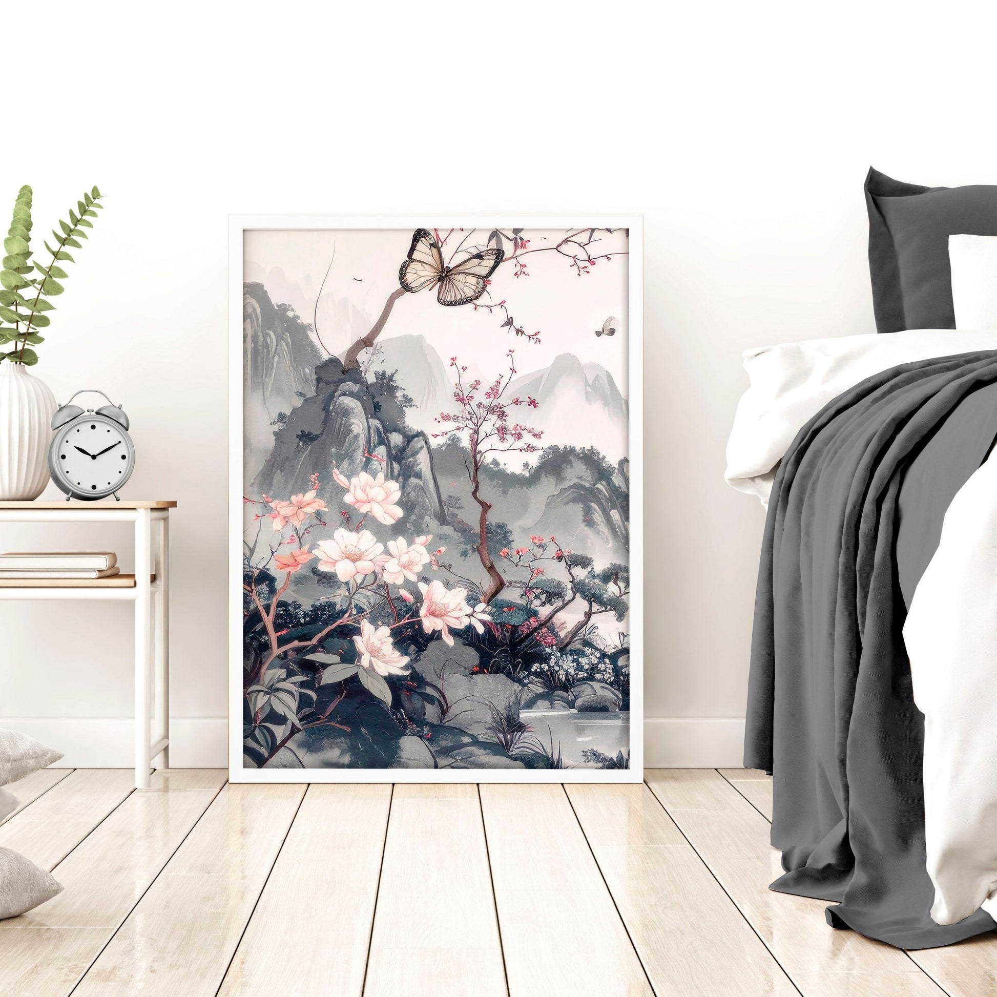 Decorating Bedroom Walls | Set of 3 Chinoiserie Wall art Prints