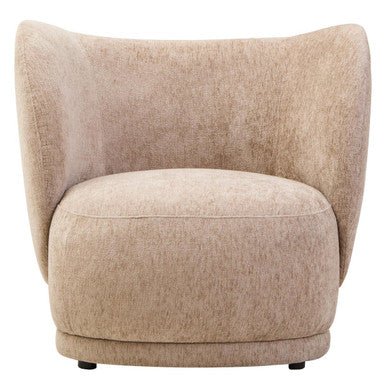 Delray Textured Chenille Effect Deep Stone Curve Chair