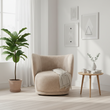 Delray Textured Chenille Effect Deep Stone Curve Chair