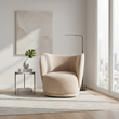 Delray Textured Chenille Effect Deep Stone Curve Chair
