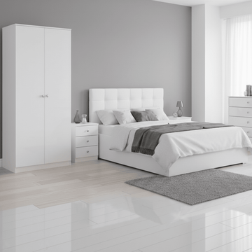 Denver 3 Door Wardrobe Bedroom Set White Gloss