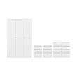 Denver 3 Door Wardrobe Bedroom Set White Gloss
