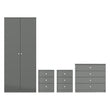 Denver 3 Door Wardrobe Bedroom Set White Gloss