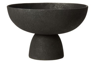 Deriva Large Textured Black Pedestal Bowl