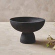 Deriva Large Textured Black Pedestal Bowl