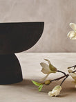Deriva Large Textured Black Pedestal Bowl