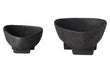 Deriva Set of Two Textured Black Bowls
