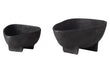 Deriva Set of Two Textured Black Bowls