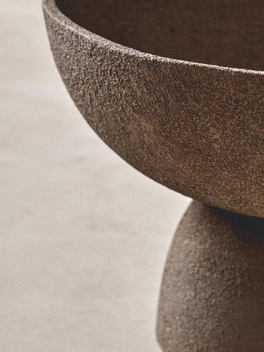 Deriva Small Textured Grey Pedestal Bowl