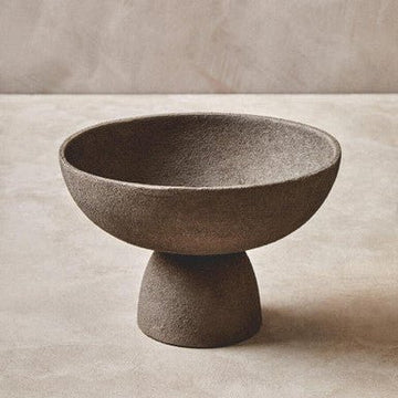 Deriva Small Textured Grey Pedestal Bowl