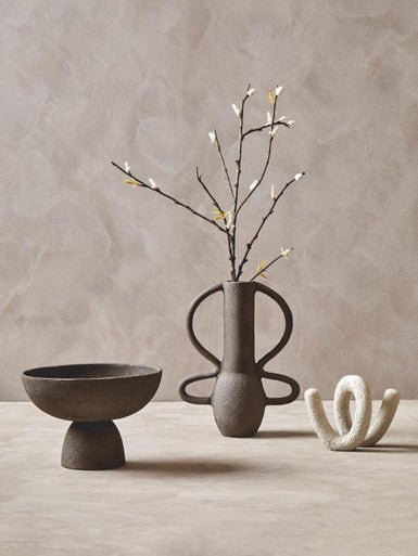 Deriva Small Textured Grey Pedestal Bowl