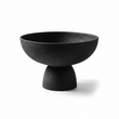 Deriva Large Textured Black Pedestal Bowl