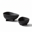Deriva Set of Two Textured Black Bowls
