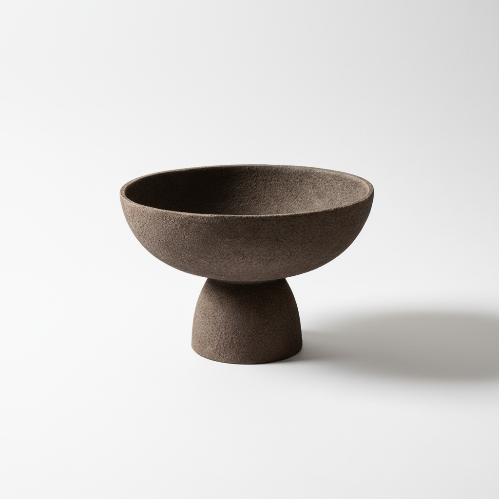 Deriva Small Textured Grey Pedestal Bowl