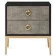 Deruta Two Drawer Grey Shagreen Effect Side Table