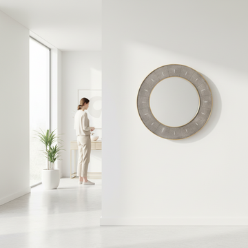 Deruta Grey Shagreen Wall Mirror