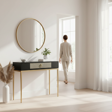 Deruta Shagreen Effect One Drawer Console Table