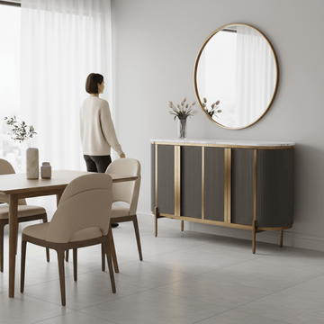 Dervio Four Door Marble Top Sideboard
