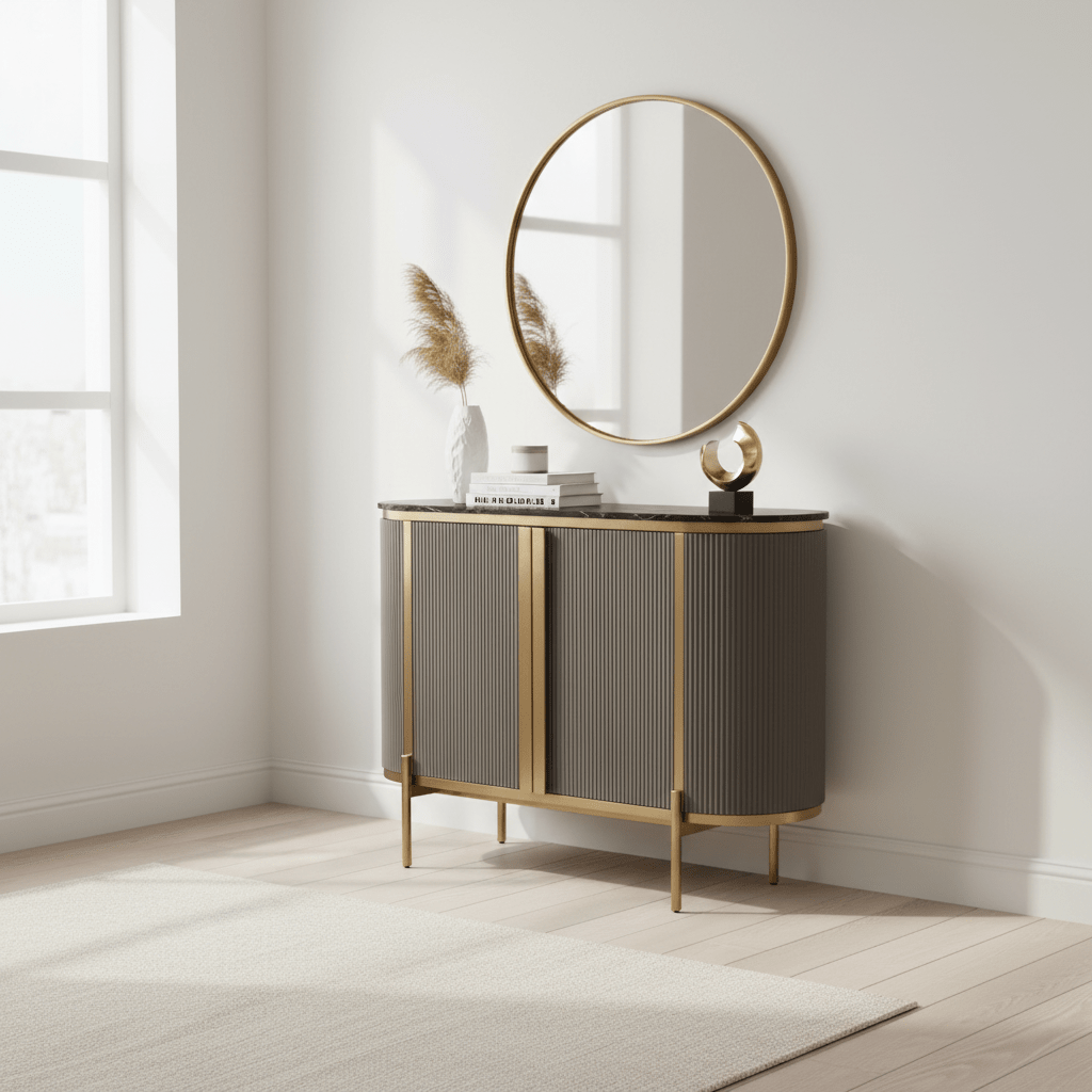 Dervio Two Door Marble Top Sideboard