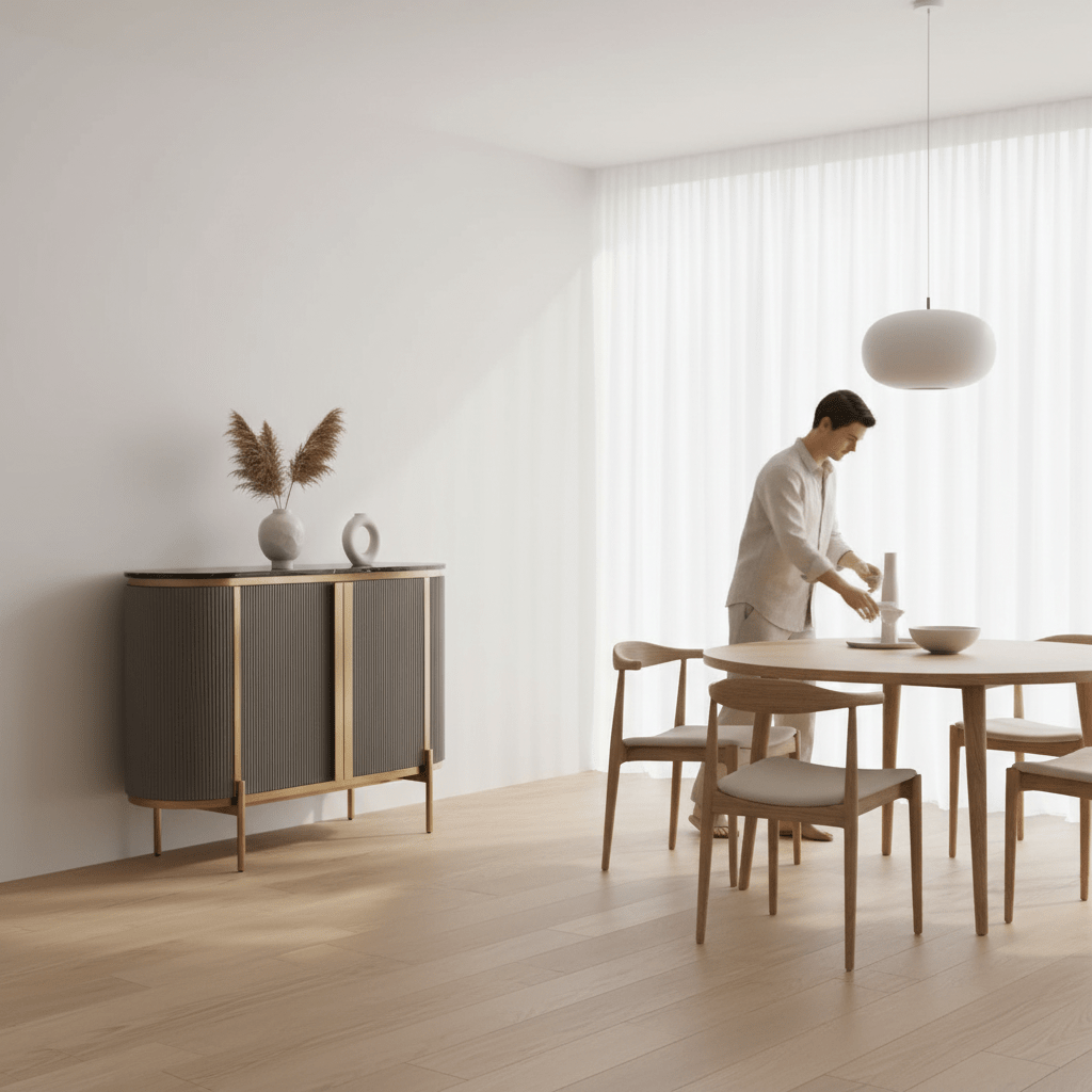 Dervio Two Door Marble Top Sideboard