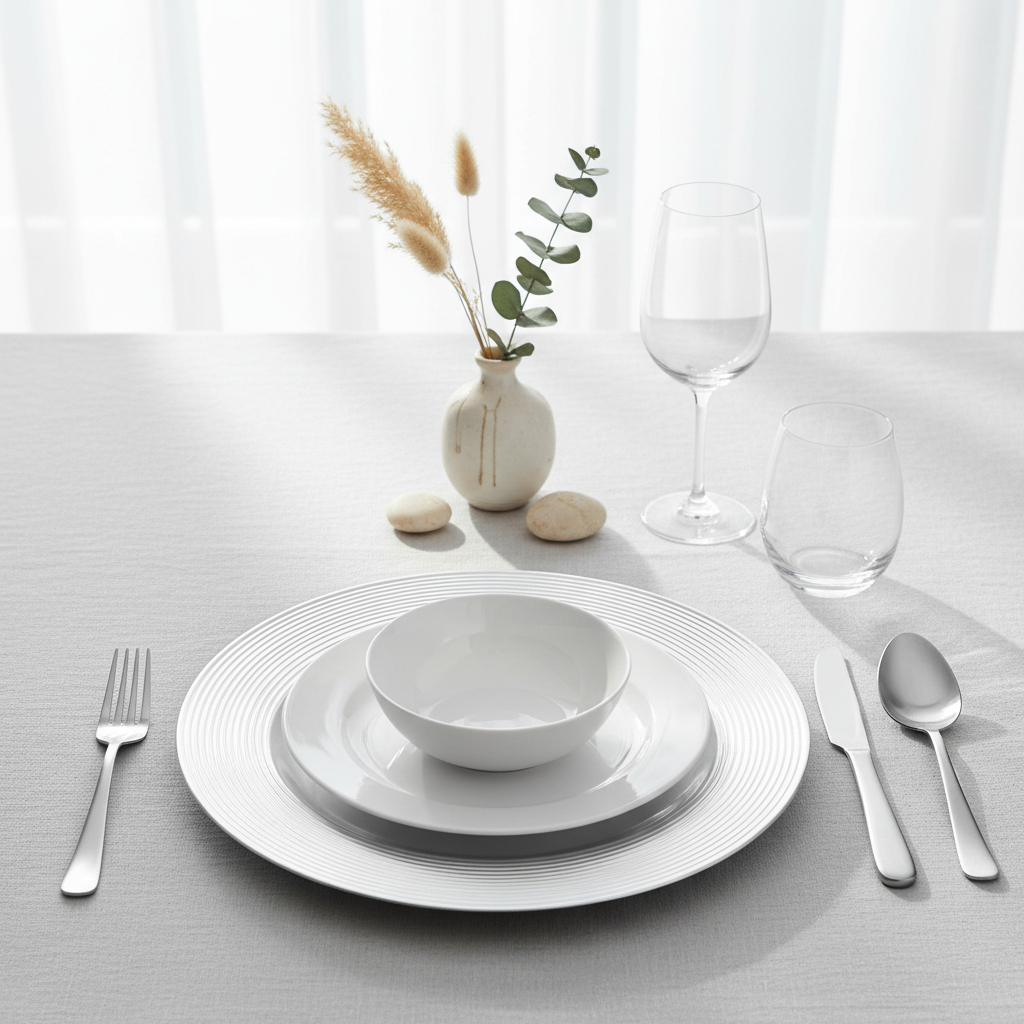 Dia Silver Finish Ribbed Charger Plate