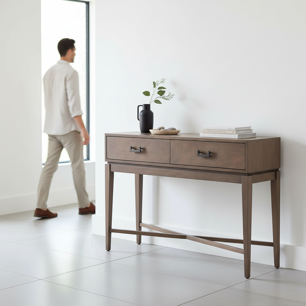 Dimaro Two Drawer Antique Grey Console Table