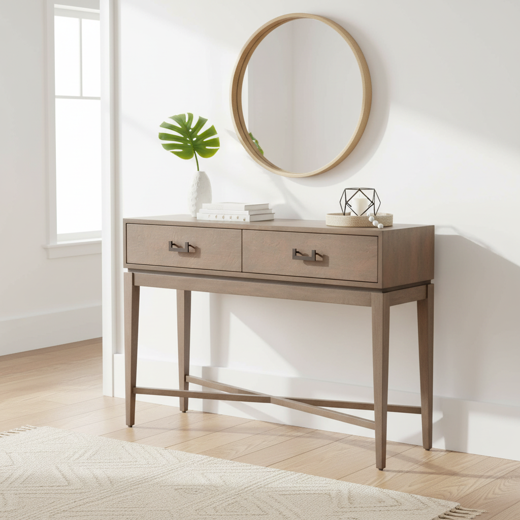 Dimaro Two Drawer Antique Grey Console Table