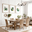 Dining Room Art Farmhouse Botanical Leaves Green & Gold-Toned wall art displayed on a wall in a styled room — view 2
