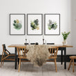 Dining Room Art Farmhouse Botanical Leaves Green & Gold-Toned wall art displayed on a wall in a styled room — view 6