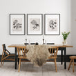Dining Room Paintings Botanical Chrysanthemum Ink Study wall art displayed on a wall in a styled room — view 5