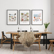 Dining Room Wall Art Amalfi Coast Mediterranean Watercolour Prints 