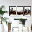 Japandi Japanese Ink Wash Landscape Dining Room Wall Art displayed on a wall in a styled room — view 6