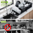 Dish Drainer Rack - Extendable Dish Drainer, Multifunctional Anti - Rust Dish Rack for Kitchen Counter, with Cutlery & Cup Holders