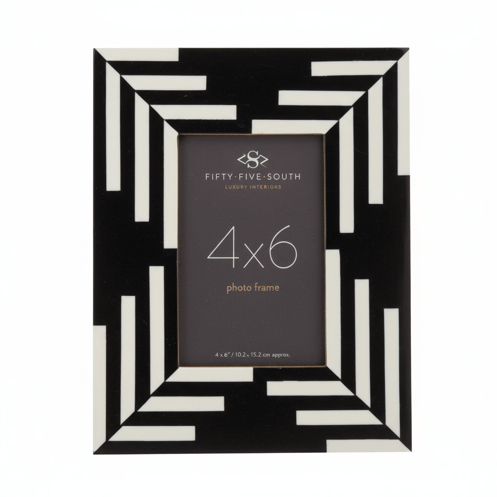 Donato 4In X 6In Black And White Stripe Photo Frame