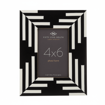 Donato 4In X 6In Black And White Stripe Photo Frame