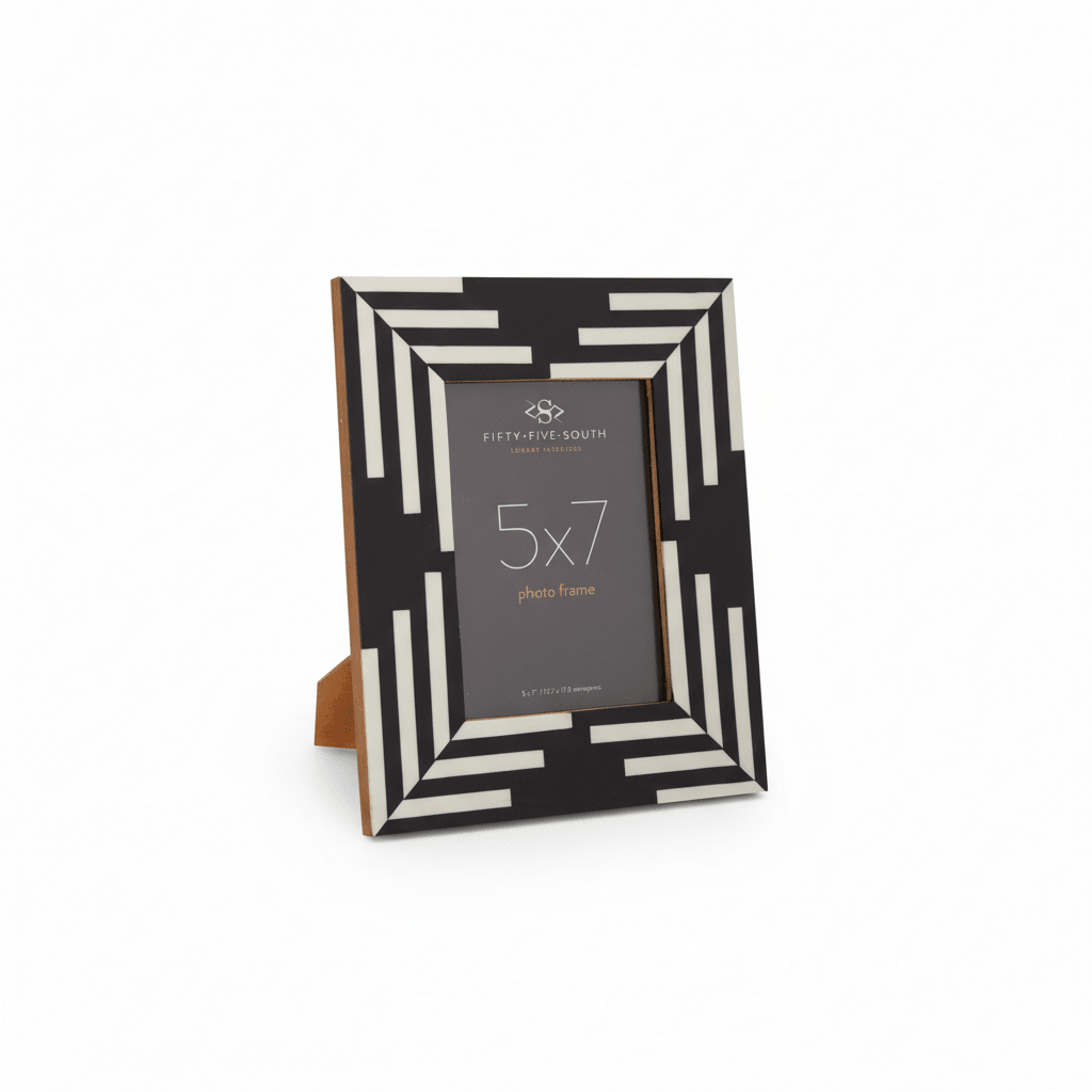 Donato 5In X 7In Black And White Stripe Photo Frame