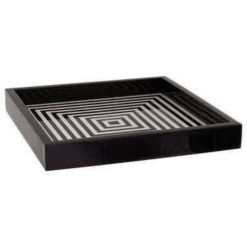 Donato Black And White Finish Square Tray