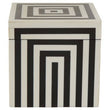 Donato Medium Square Black and White Stripe Trinket Box