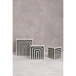 Donato Medium Square Black and White Stripe Trinket Box
