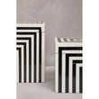 Donato Medium Square Black and White Stripe Trinket Box