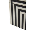 Donato Medium Square Black and White Stripe Trinket Box