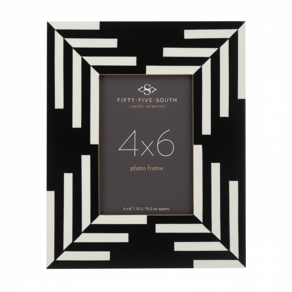 Donato 4In X 6In Black And White Stripe Photo Frame