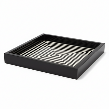 Donato Black And White Finish Square Tray