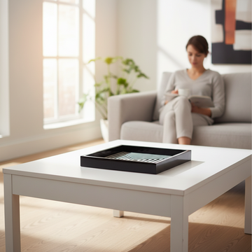 Donato Black And White Finish Square Tray