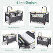 DORTALA 5 - in - 1 Baby Bassinet Bedside Sleeper Portable Pack and Play - Grey