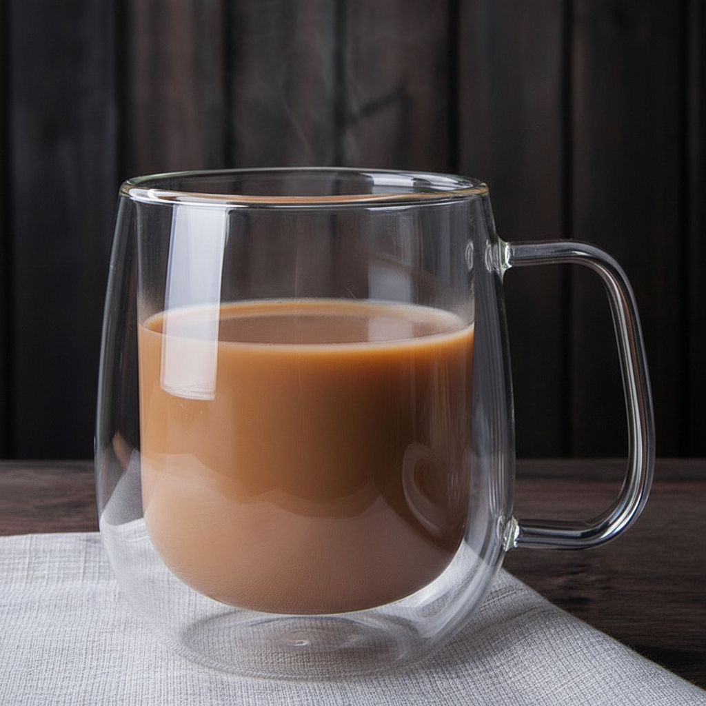 Double-layer High Borosilicate Glass Water Cup Heat-resistant Belt Handle