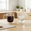 Double-layer High Borosilicate Glass Water Cup Heat-resistant Belt Handle