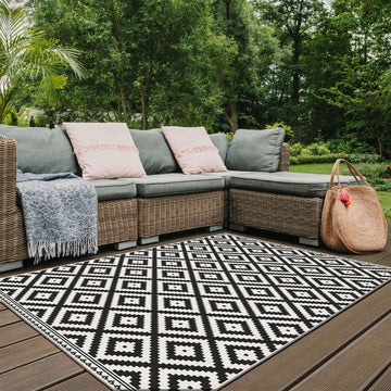 Duo Weave Outdoor Rug Geometric Diamond